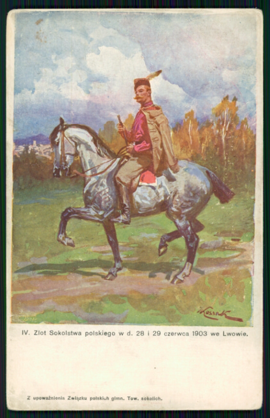 "Autoportret konny w mundurze Sokoła"