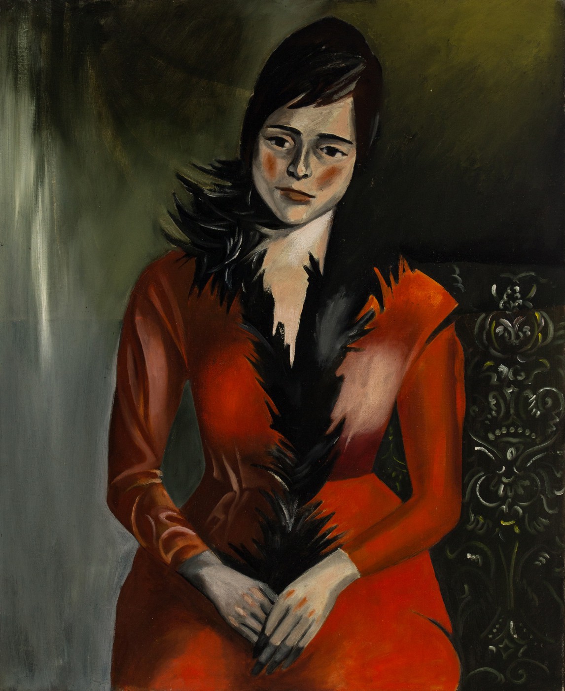 "Portret w czerwonej sukni"