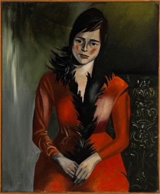 "Portret w czerwonej sukni"