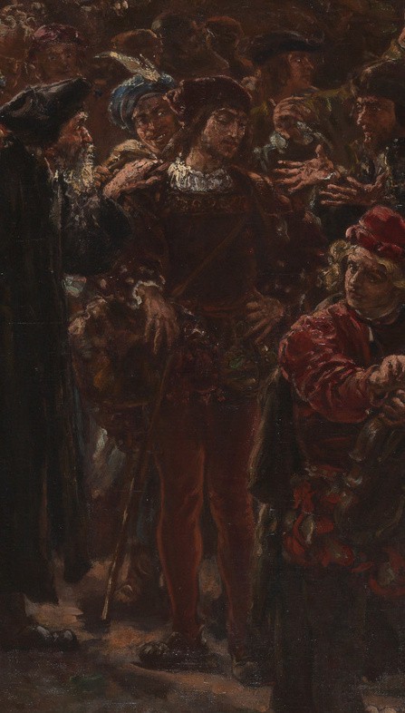 Studium postaci do obrazu "Wyjście żaków z Krakowa w roku 1549"