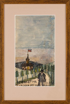 "Nikifor w drodze do pracy"