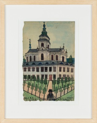 "Nikifor w drodze do pracy w Krakowie"