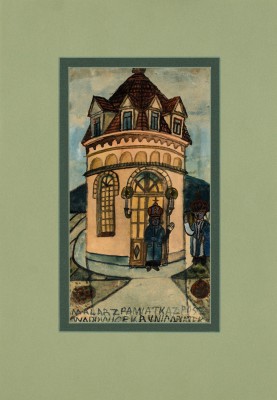 "Podwójny autoportret Nikifora-biskupa przed rotundą"