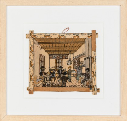 "Nikifor przy pracy w gościnie w Krynicy"