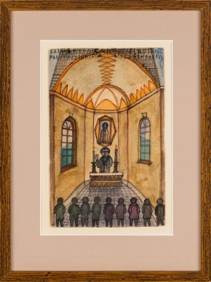 "Nikifor sprawujący mszę dla malarzy"