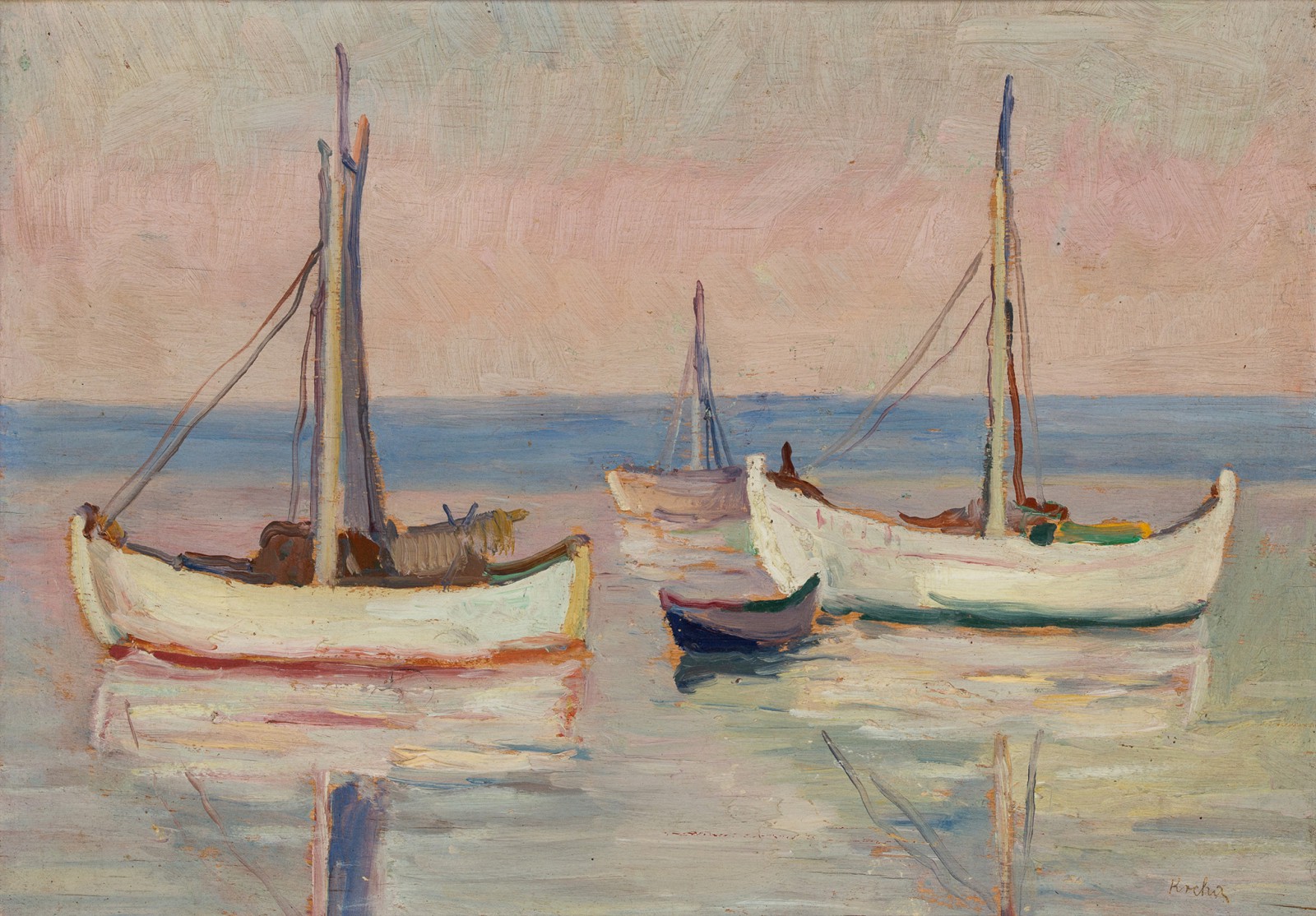 "Łodzie o poranku"