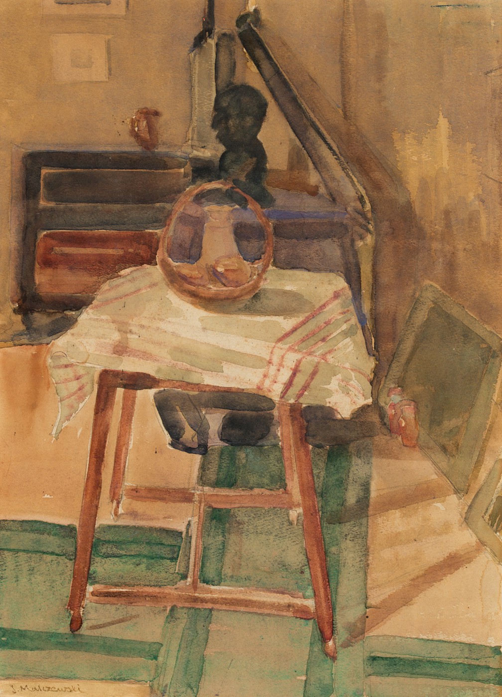 "Wnętrze dworku w Lusławicach"