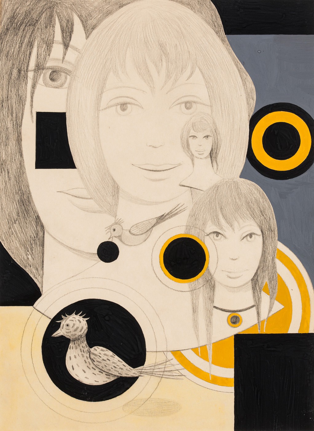 "Portret wielokrotny z ptaszkiem"