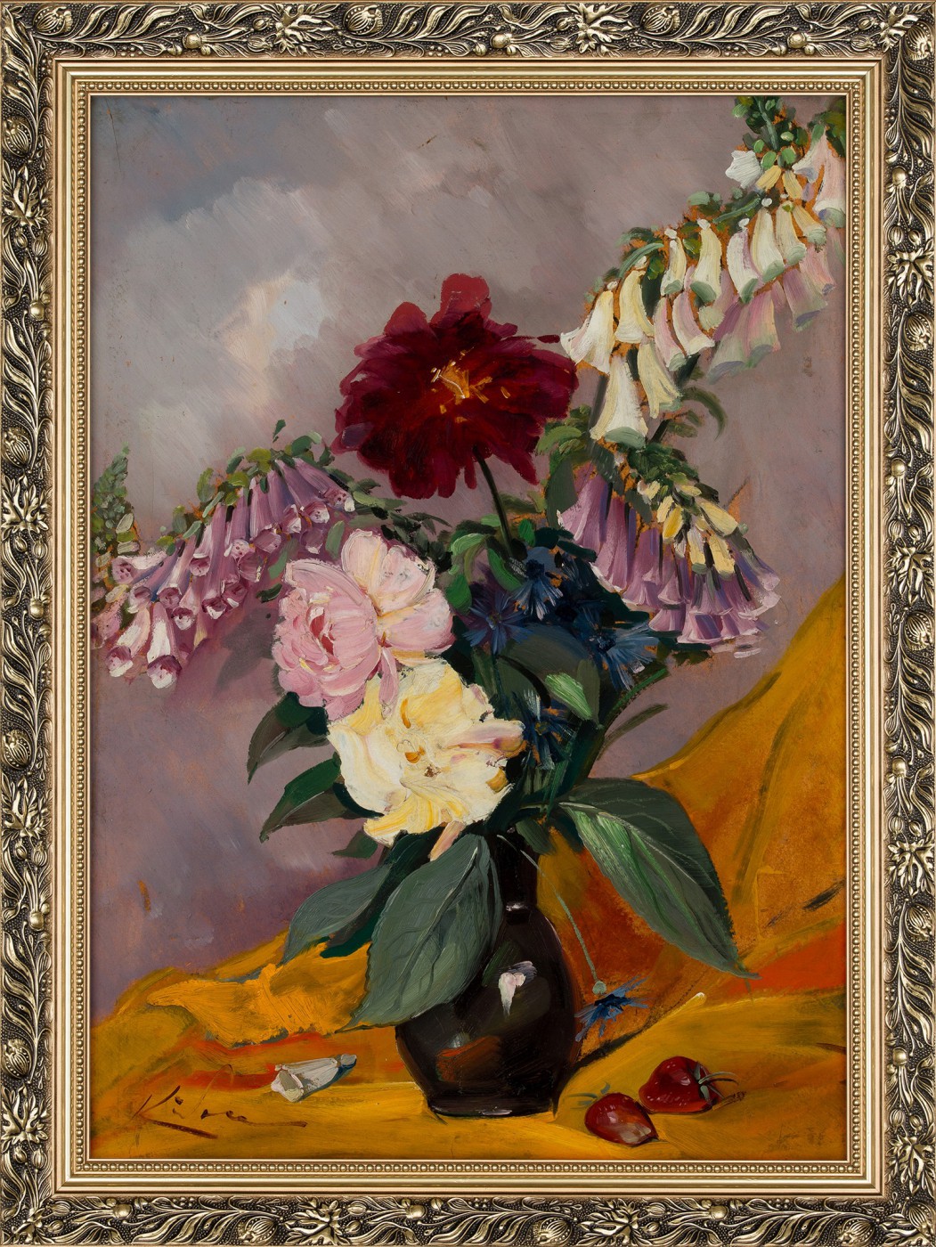 "Bukiet piwonii i naparstnic"