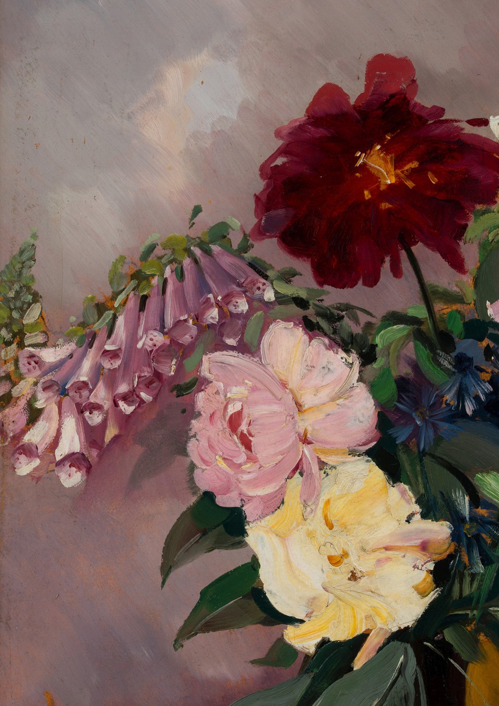 "Bukiet piwonii i naparstnic"