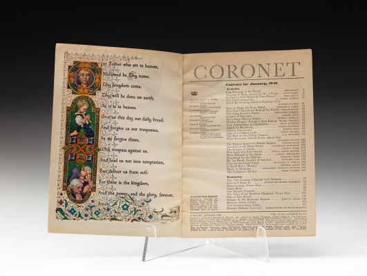 Dwa numery miesięcznika "Coronet" i okładka trzeciego z ilustracjami Artura Szyk
