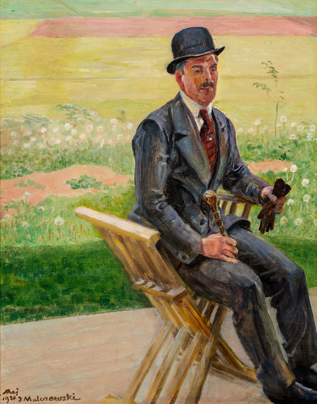 "Mieczysław Gąsecki w parku"