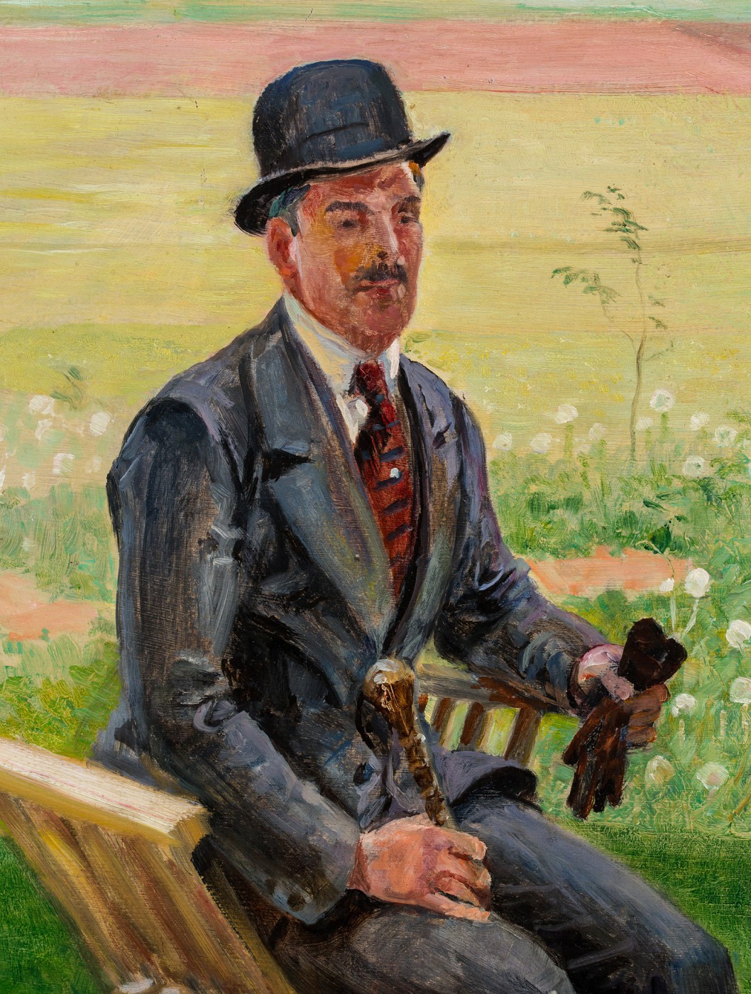 "Mieczysław Gąsecki w parku"